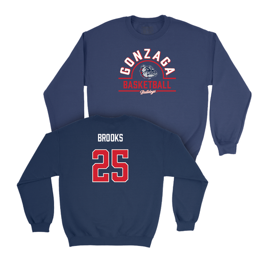 Gonzaga Men's Basketball Navy Arch Crew - Colby Brooks Small