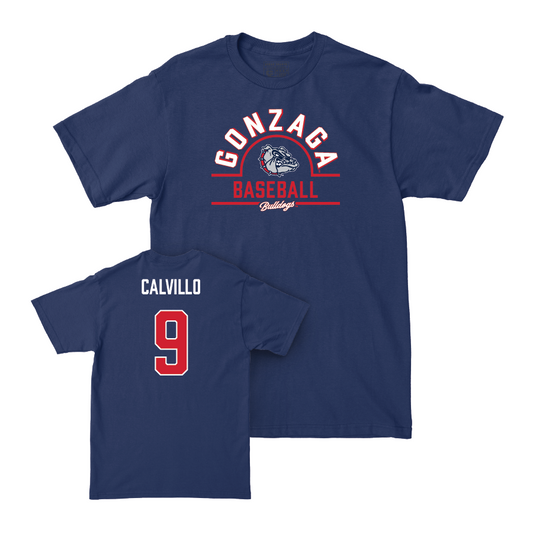 Gonzaga Baseball Navy Arch Tee - Cameron Calvillo Small