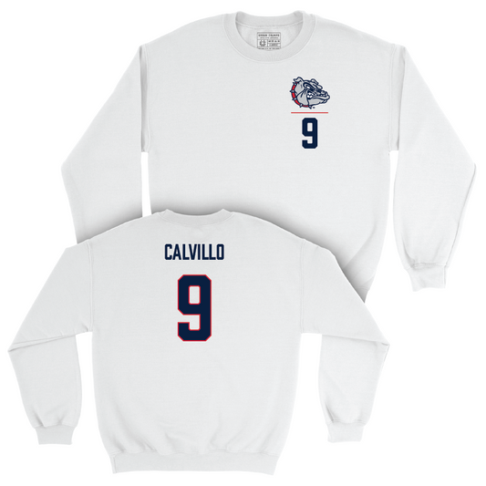 Gonzaga Baseball White Logo Crew - Cameron Calvillo Small