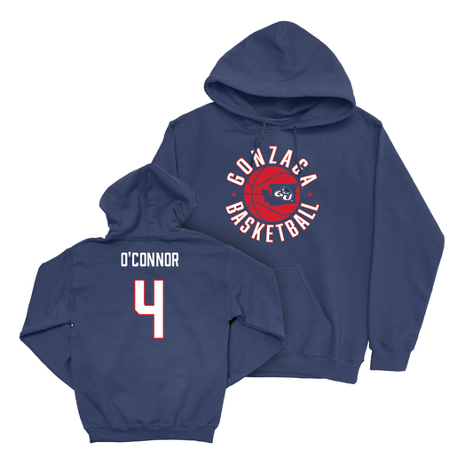 Gonzaga Women's Basketball Navy Hardwood Hoodie - Claire O’Connor Small