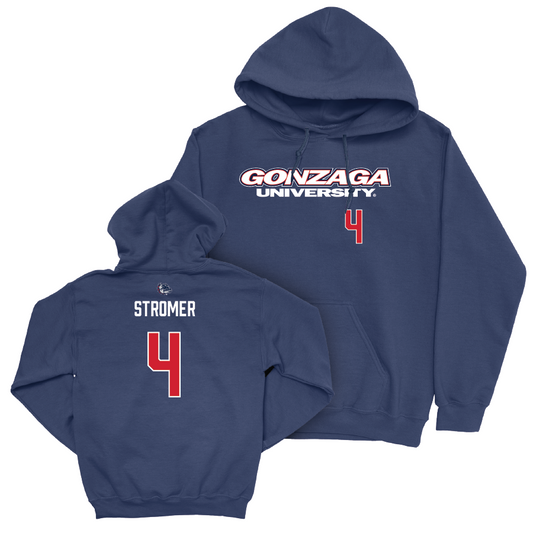 Gonzaga Men's Basketball Navy Wordmark Hoodie - Dusty Stromer Small