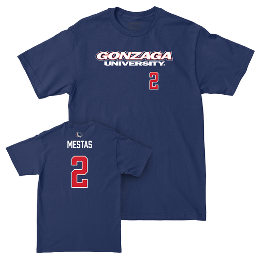Gonzaga Baseball Navy Wordmark Tee - Gage Mestas Small