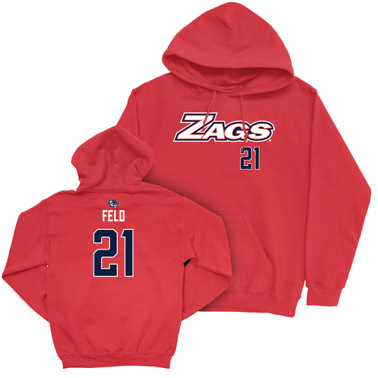 Gonzaga Baseball Red Zags Hoodie - Justin Feld Small