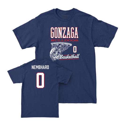 Gonzaga Men's Basketball Navy Hoops Tee - Ryan Nembhard Small
