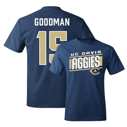 UC Davis Men's Soccer Navy Slant Tee - Cason Goodman