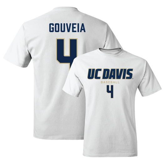 UC Davis Baseball White Classic Comfort Colors Tee - Alex Gouveia