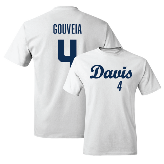 UC Davis Baseball White Script Comfort Colors Tee - Alex Gouveia