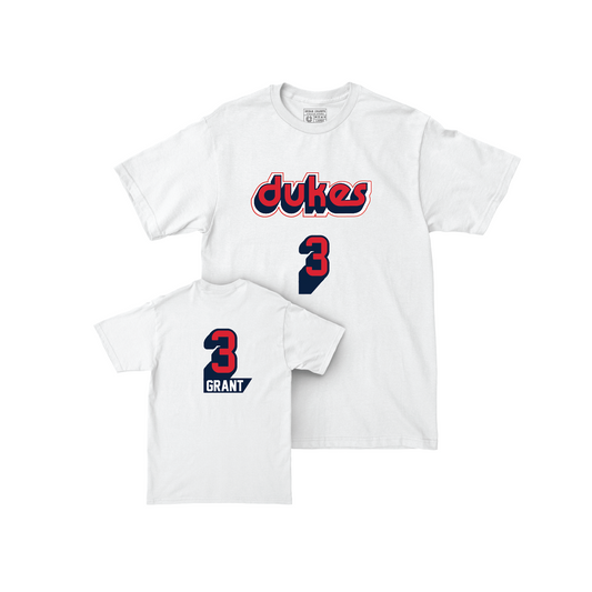 Duquesne Men's Basketball Throwback Shirsey White Comfort Colors Tee - Dae Dae Grant | #3