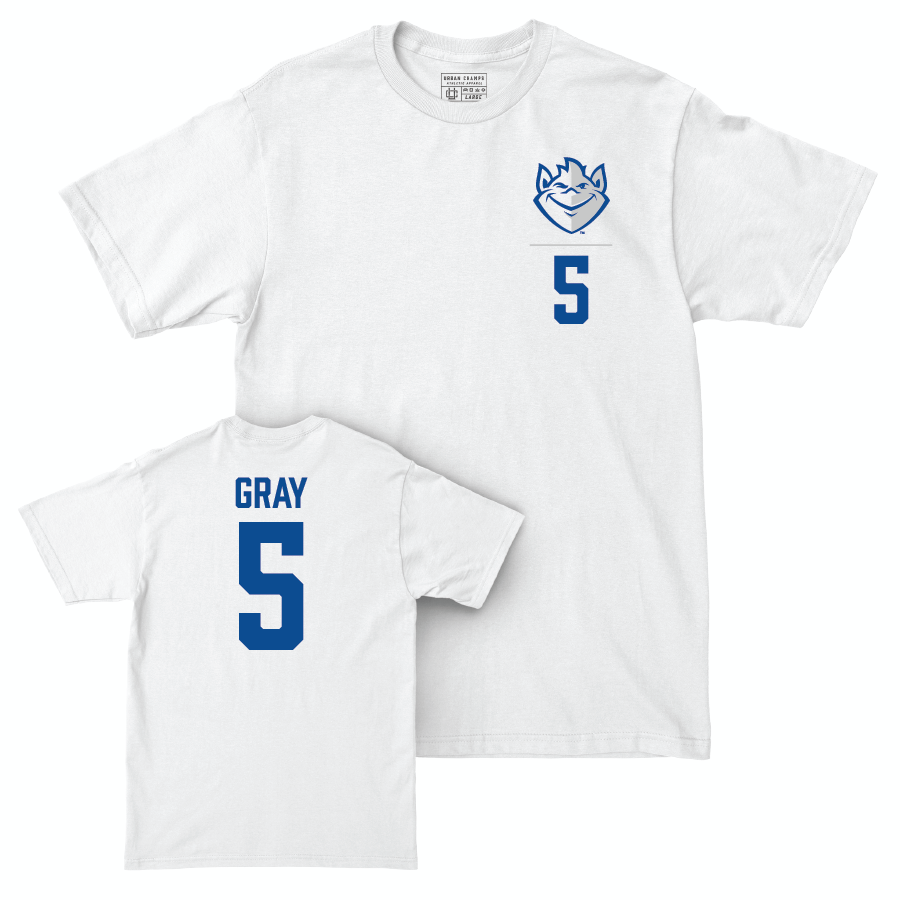 Saint Louis Women's Basketball White Logo Comfort Colors Tee - Brooklyn Gray