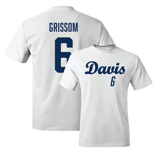 UC Davis Softball White Script Comfort Colors Tee - Maddie Grissom