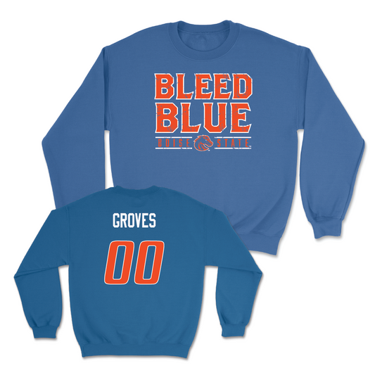 Boise State Softball Blue "Bleed Blue" Crew - Sydney Groves