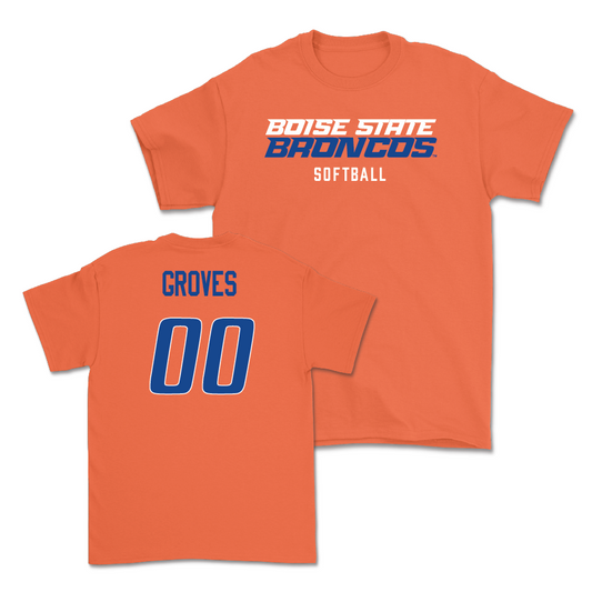 Boise State Softball Orange Staple Tee - Sydney Groves