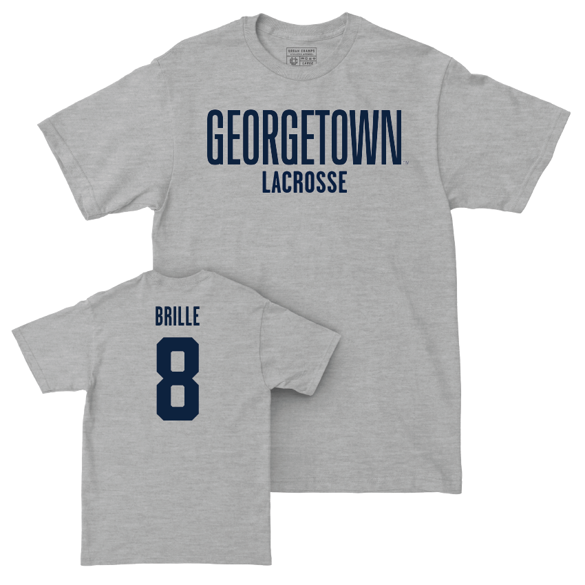 Georgetown Lacrosse Sport Grey Wordmark Tee - Amanda Brille Youth Small
