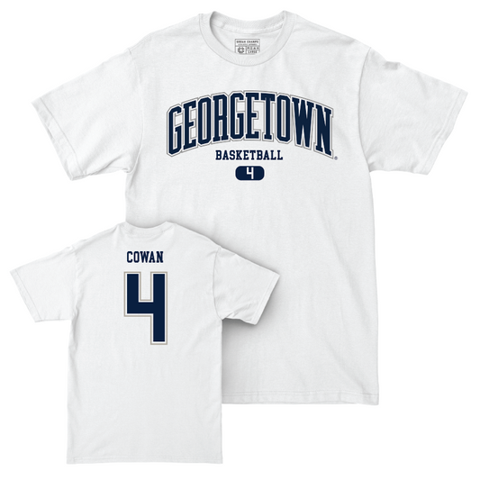 Georgetown Women's Basketball White Arch Comfort Colors Tee - Alexandra Cowan Youth Small