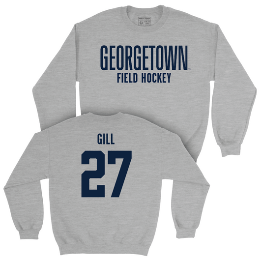 Georgetown Field Hockey Sport Grey Wordmark Crew - Anna Gill Youth Small