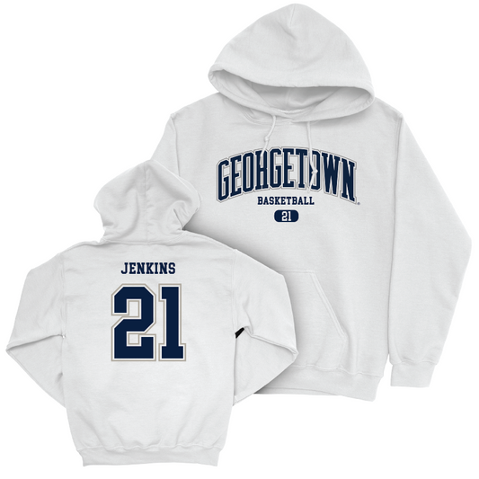 Georgetown Women's Basketball White Arch Hoodie - Ariel Jenkins Youth Small