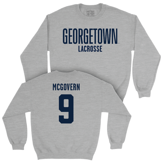 Georgetown Lacrosse Sport Grey Wordmark Crew - Annie McGovern Youth Small