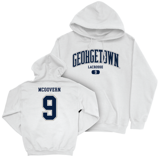 Georgetown Lacrosse White Arch Hoodie - Annie McGovern Youth Small