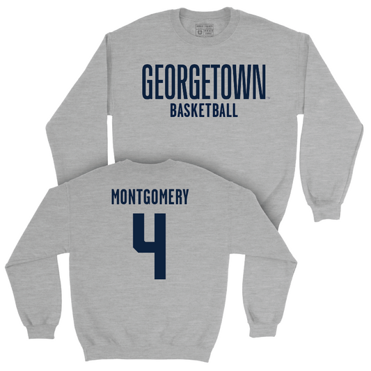 Georgetown Men's Basketball Sport Grey Wordmark Crew - Austin Montgomery Youth Small