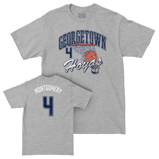 Georgetown Men's Basketball Sport Grey Hardwood Tee - Austin Montgomery Youth Small
