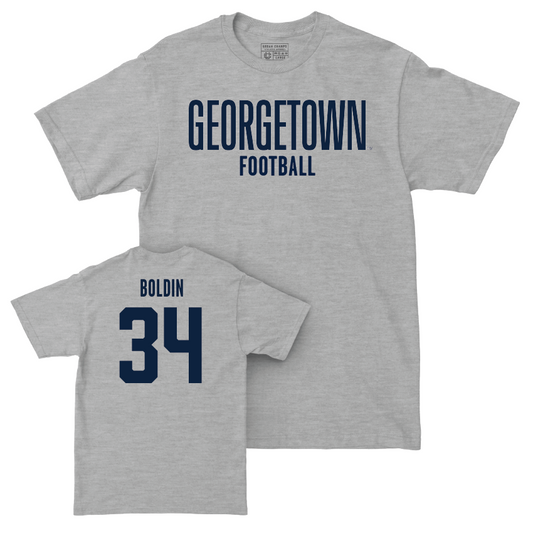 Georgetown Football Sport Grey Wordmark Tee - Bijay Boldin Youth Small