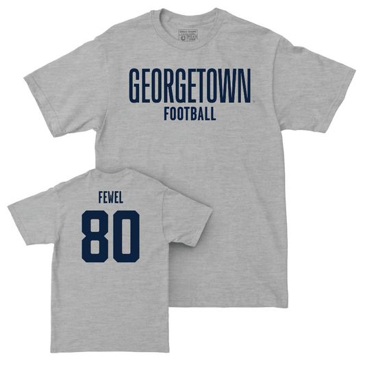 Georgetown Football Sport Grey Wordmark Tee - Benjamin Fewel Youth Small
