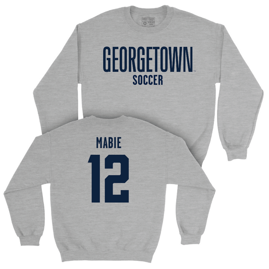 Georgetown Men's Soccer Sport Grey Wordmark Crew - Blaine Mabie Youth Small