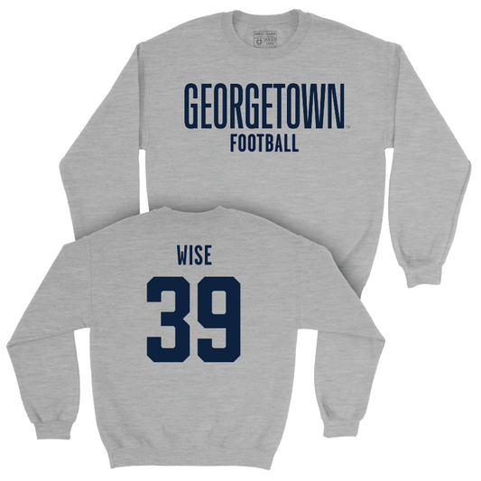 Georgetown Football Sport Grey Wordmark Crew - Braylon Wise Youth Small