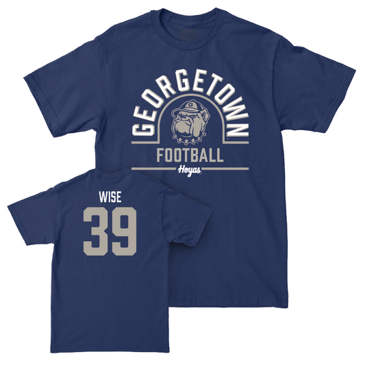 Georgetown Football Navy Classic Tee - Braylon Wise Youth Small