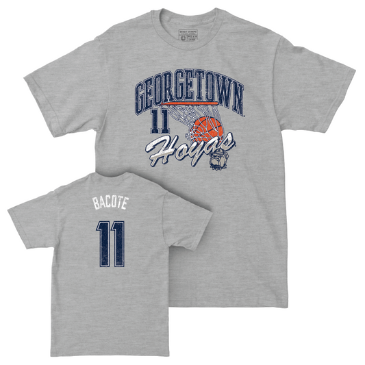 Georgetown Men's Basketball Sport Grey Hardwood Tee - Cam Bacote Youth Small