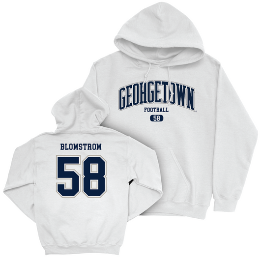 Georgetown Football White Arch Hoodie - Cooper Blomstrom Youth Small