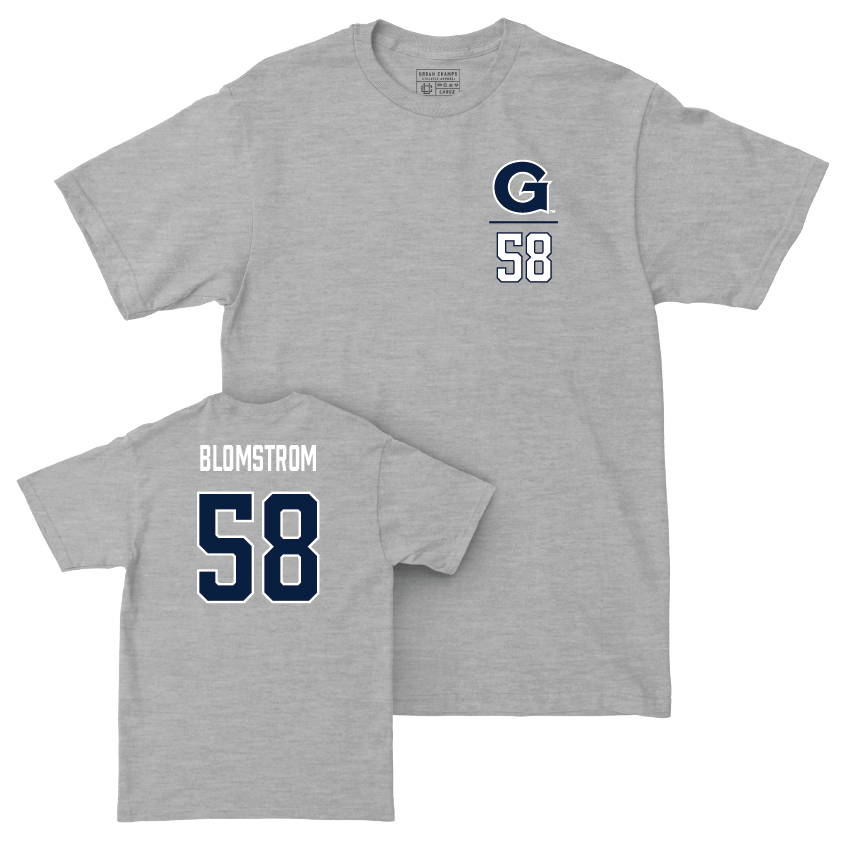 Georgetown Football Sport Grey Logo Tee - Cooper Blomstrom Youth Small
