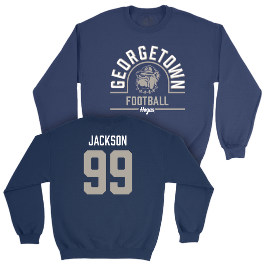 Georgetown Football Navy Classic Crew - Cahlede Jackson Youth Small