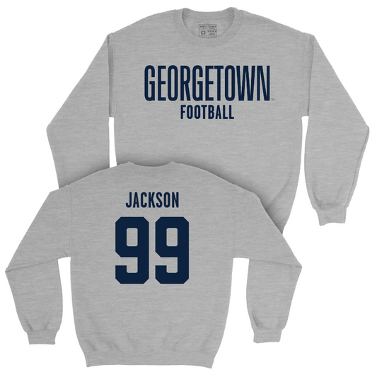 Georgetown Football Sport Grey Wordmark Crew - Cahlede Jackson Youth Small