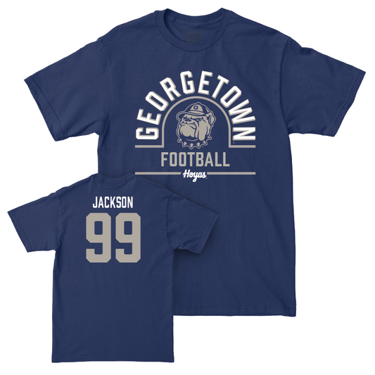 Georgetown Football Navy Classic Tee - Cahlede Jackson Youth Small