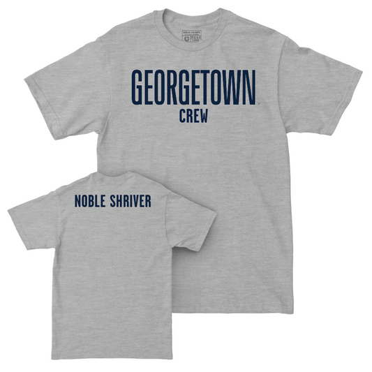 Georgetown Women's Crew Sport Grey Wordmark Tee - Claire Noble Shriver Youth Small