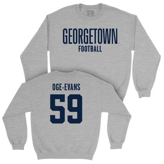 Georgetown Football Sport Grey Wordmark Crew - Chigozie Oge-Evans Youth Small