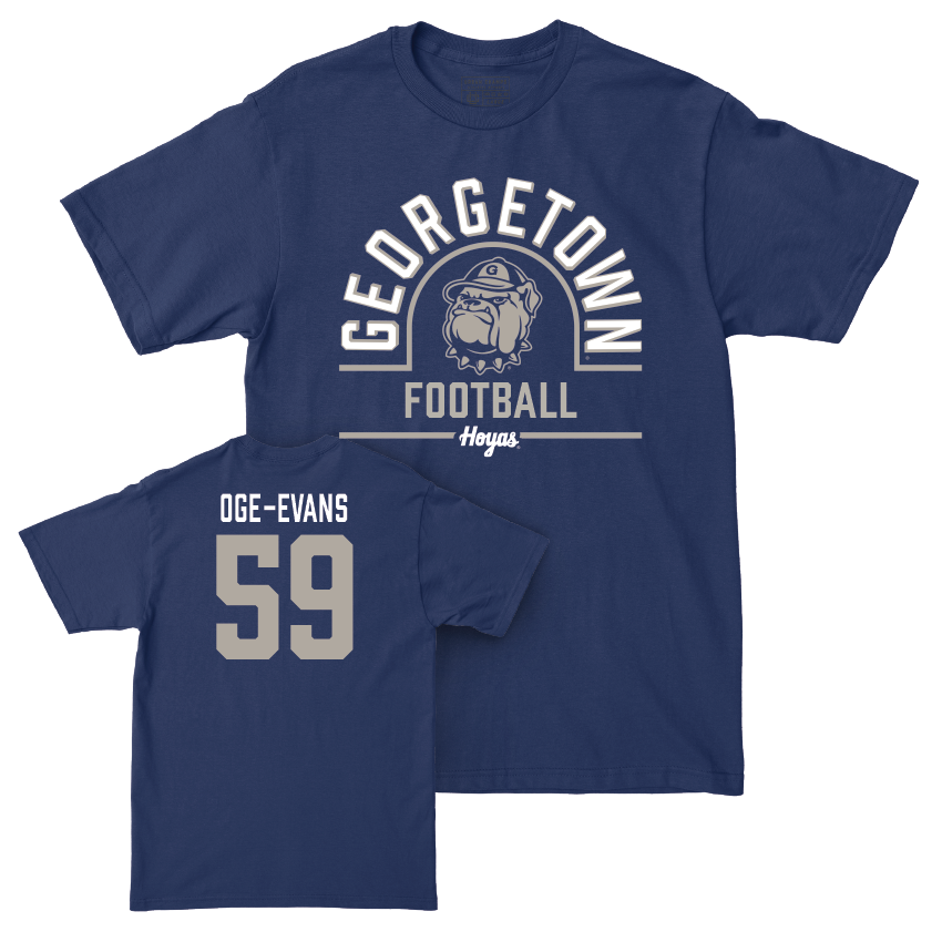 Georgetown Football Navy Classic Tee - Chigozie Oge-Evans Youth Small