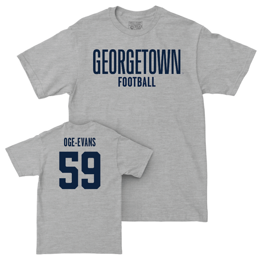 Georgetown Football Sport Grey Wordmark Tee - Chigozie Oge-Evans Youth Small