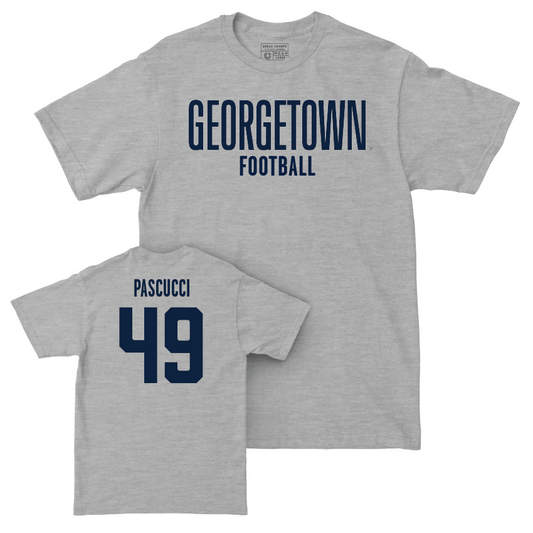 Georgetown Football Sport Grey Wordmark Tee - Cole Pascucci Youth Small