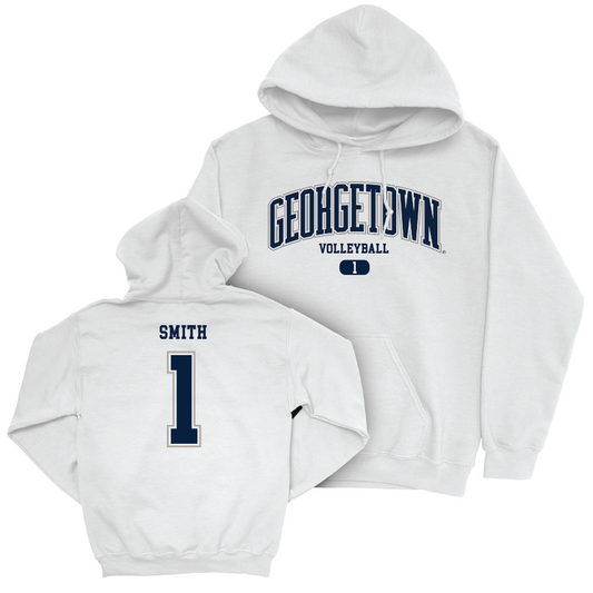 Georgetown Volleyball White Arch Hoodie - Chanelle Smith Youth Small
