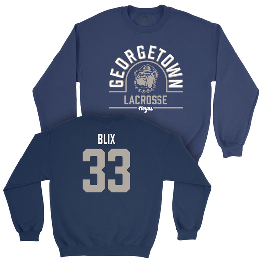 Georgetown Lacrosse Navy Classic Crew - Danica Blix Youth Small