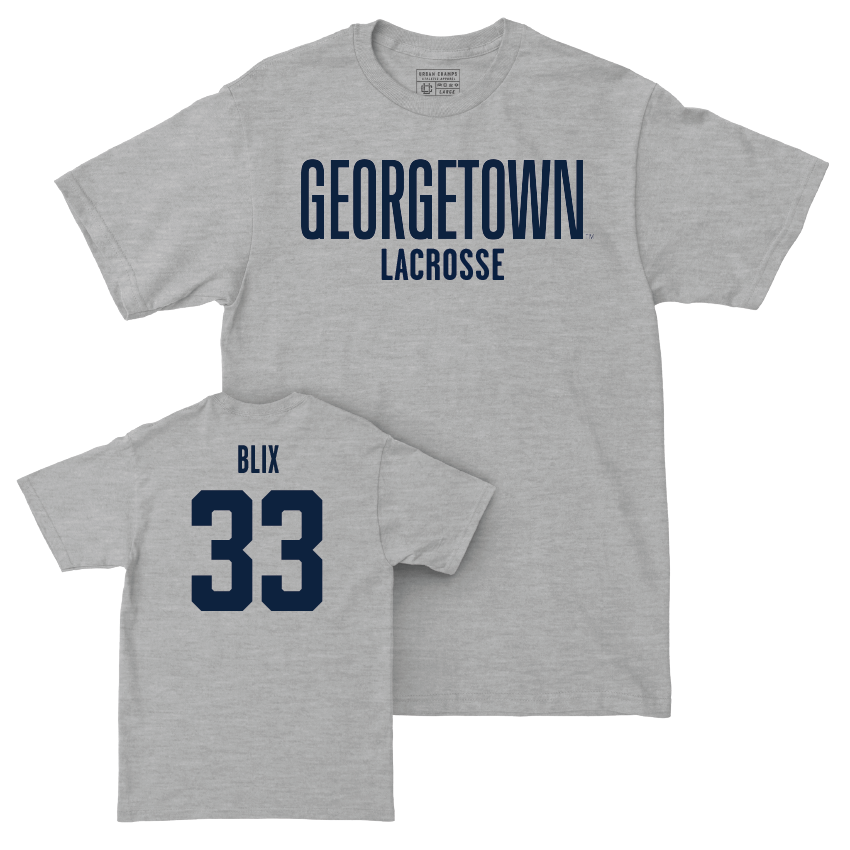 Georgetown Lacrosse Sport Grey Wordmark Tee - Danica Blix Youth Small