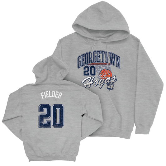 Georgetown Men's Basketball Sport Grey Hardwood Hoodie - Drew Fielder Youth Small