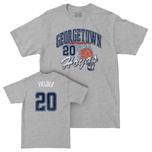 Georgetown Men's Basketball Sport Grey Hardwood Tee - Drew Fielder Youth Small