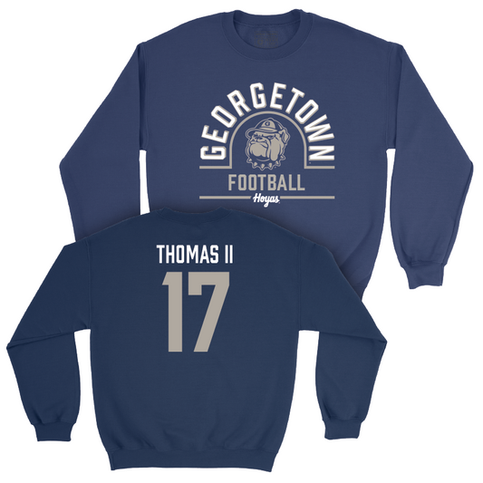 Georgetown Football Navy Classic Crew - Desmonde Thomas II Youth Small