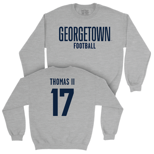 Georgetown Football Sport Grey Wordmark Crew - Desmonde Thomas II Youth Small