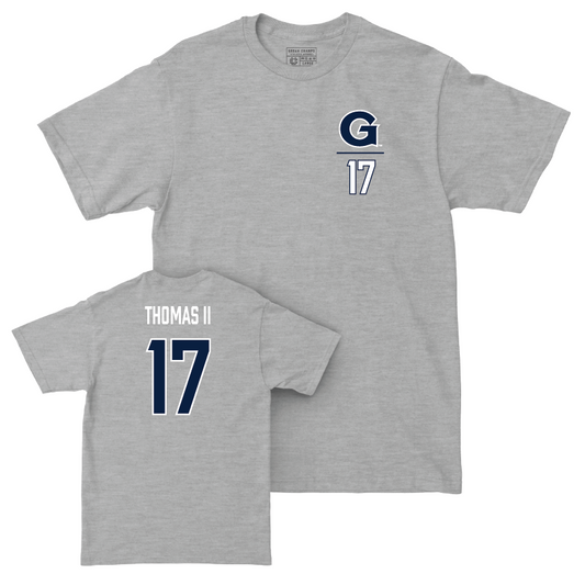 Georgetown Football Sport Grey Logo Tee - Desmonde Thomas II Youth Small