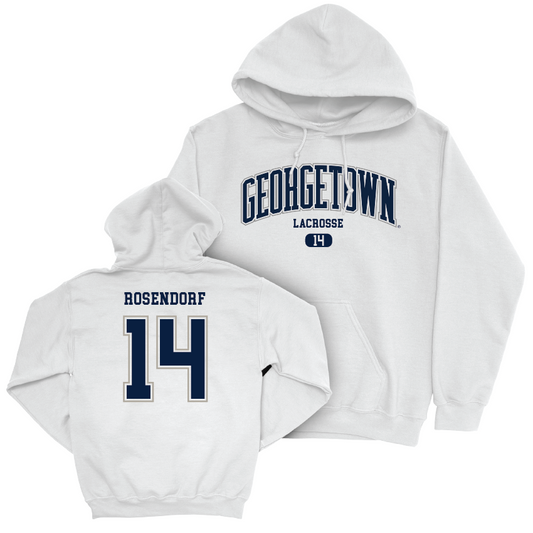Georgetown Lacrosse White Arch Hoodie - Erica Rosendorf Youth Small
