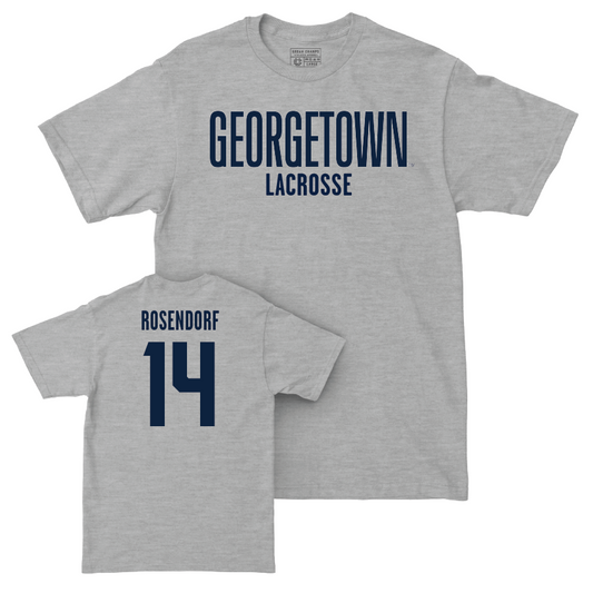 Georgetown Lacrosse Sport Grey Wordmark Tee - Erica Rosendorf Youth Small